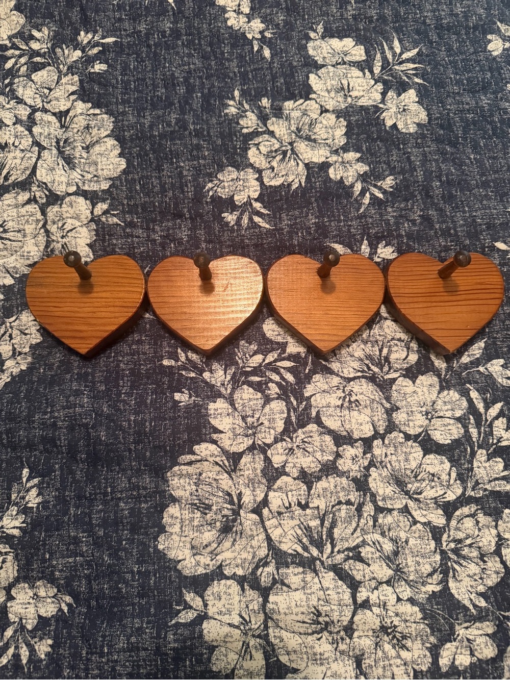 Wooden Heart Wall Hooks in Natural Brown - Brand